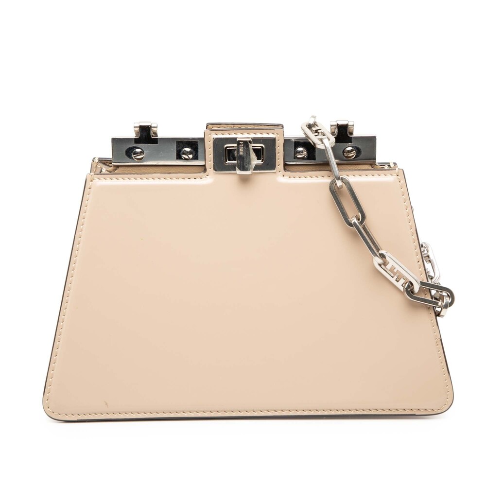 Pre-Loved Fendi Small Leather Peekaboo Cut Chain Shoulder Bag